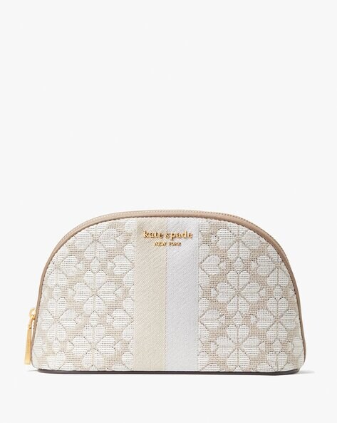 Buy KATE SPADE Flower Jacquard Medium Dome Cosmetic Case Beige