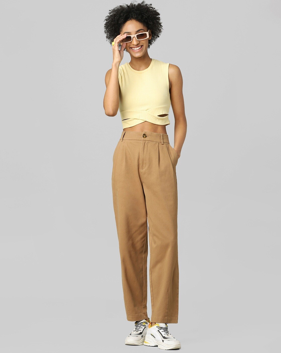 Women's High-rise Tailored Trousers - A New Day™ Brown 16 : Target