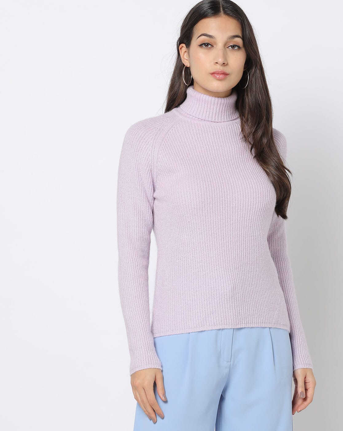 Turtleneck Sweater Lilac Roll Neck Jumper Tokyo Talkies Women