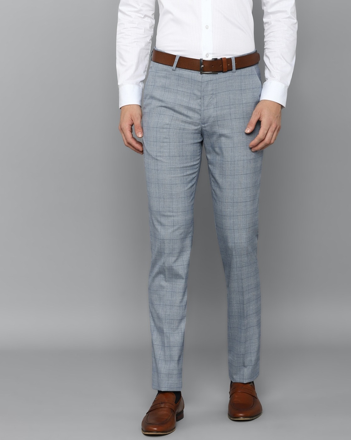 Buy Jainish Men's Grey Checked Formal Trousers Online at Best Price |  Distacart