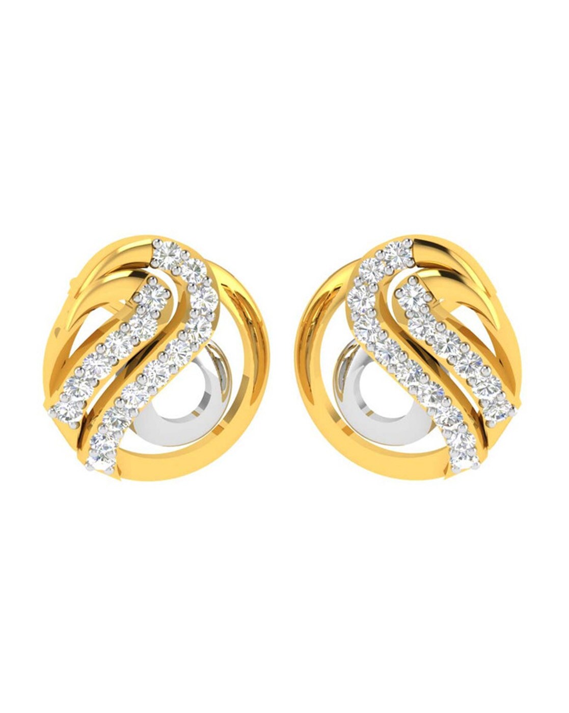 Forever Us 2 Stone Studs Earrings 1.20 Ct Round Cut Diamond 14K Solid Gold  | eBay