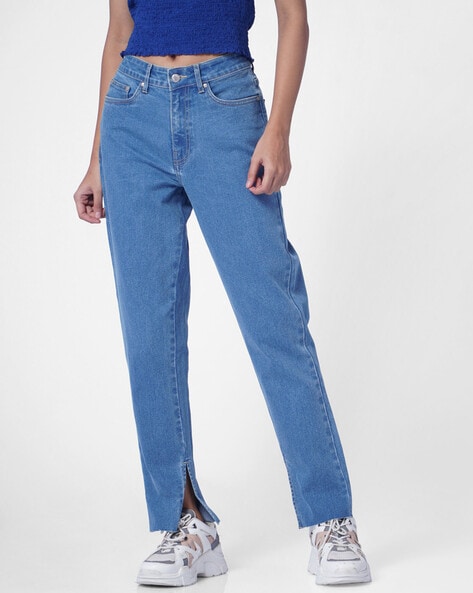 High waist straight jeans - Girls