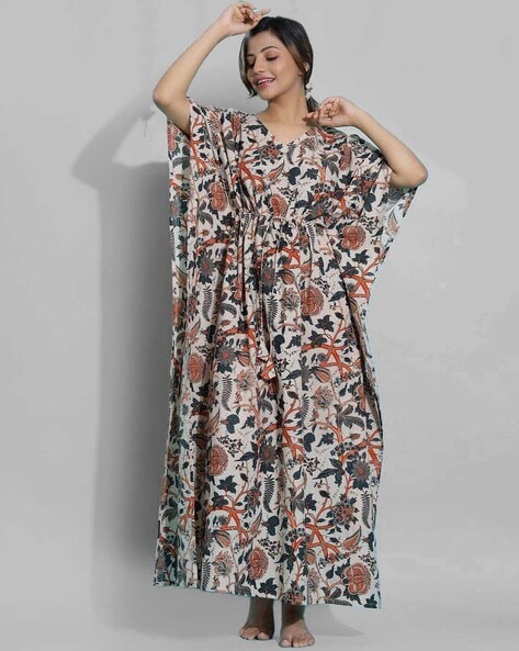 Floral print 2025 kaftan dress