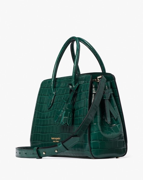 kate spade, Bags, Kate Spade Green Crocodile Handbag With Top Handle And  Crossbody Strap
