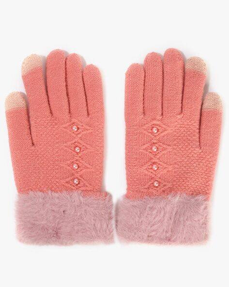 DNMX Women Waffle-Knit Screen Sensitive Winter Gloves