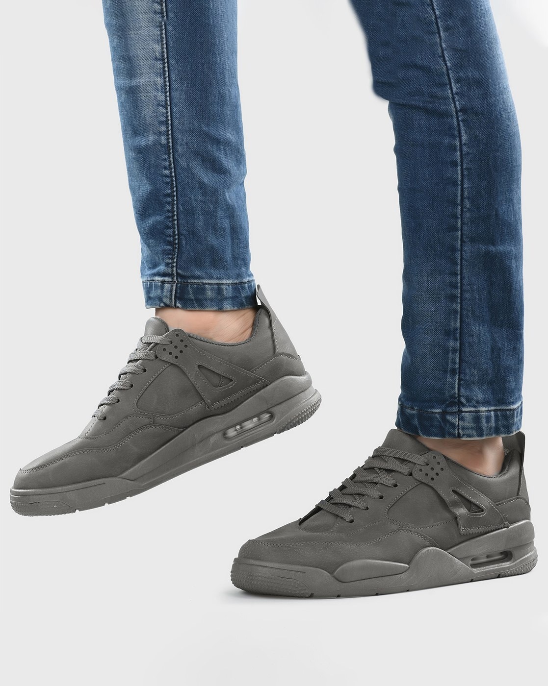 Suede Grey Men's Slip-On Sneakers