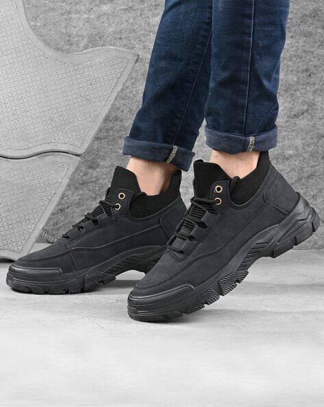 ARBUNORE Mid-Top Lace-Up Casual Shoes