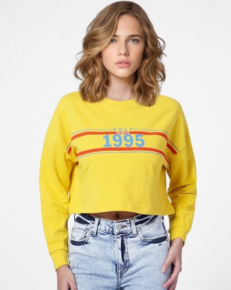 Buy Yellow Sweatshirt & Hoodies for Women by ONLY Online