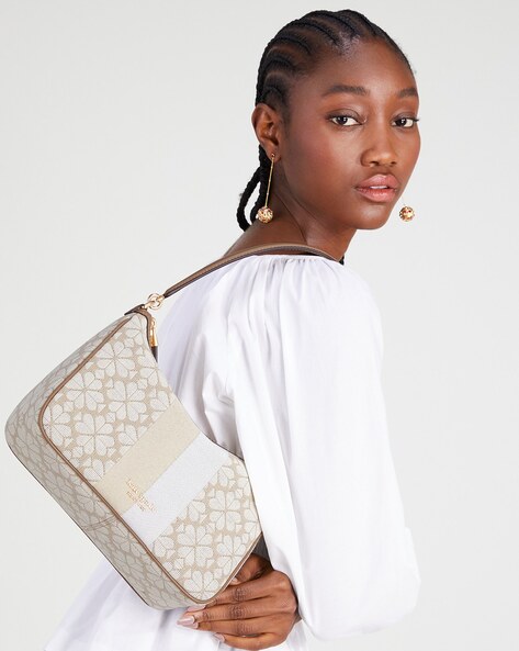 Spade Flower Jacquard Stripe Addy Medium Dome Crossbody