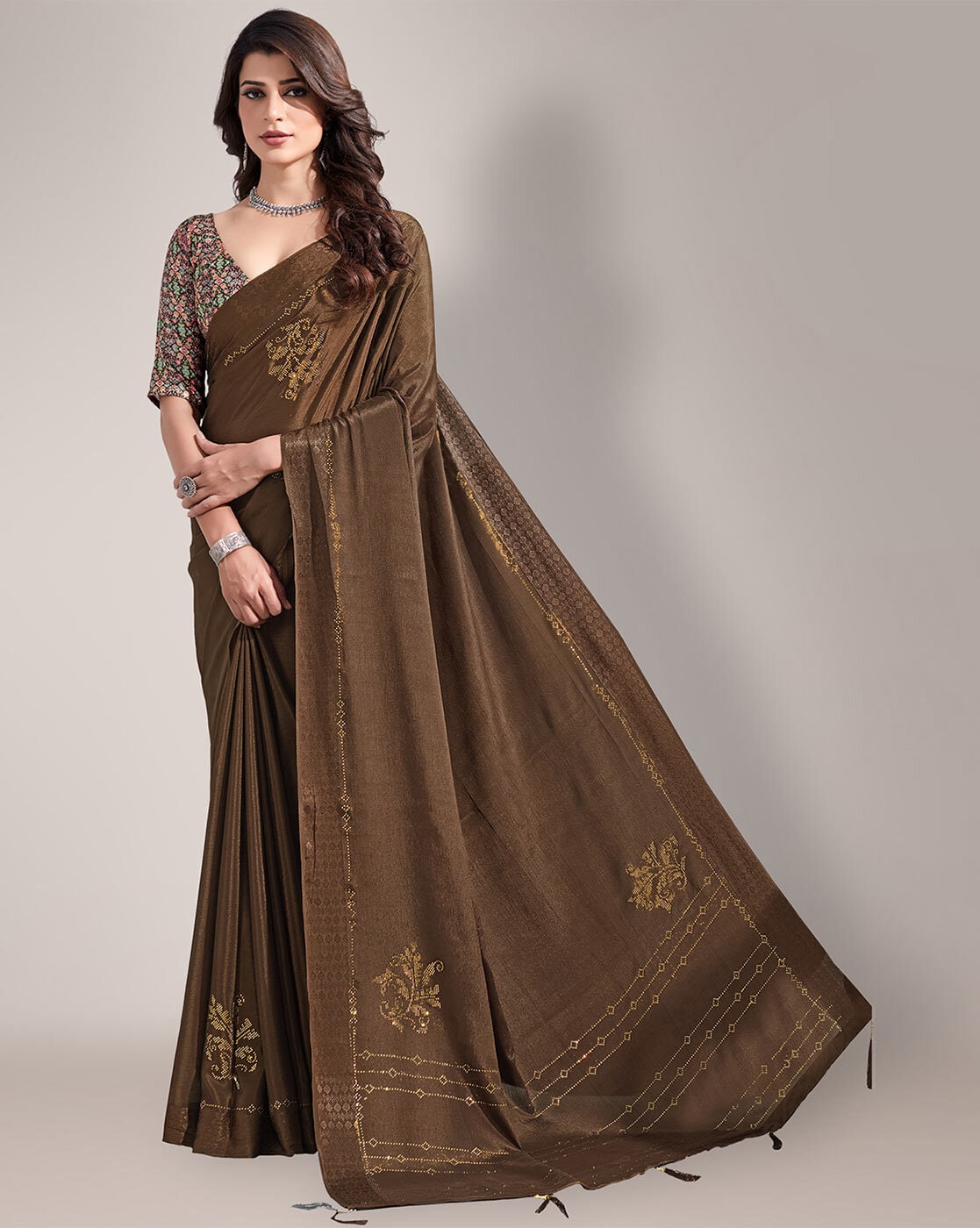 Shop the Hottest Brown Silk Saree Online Now