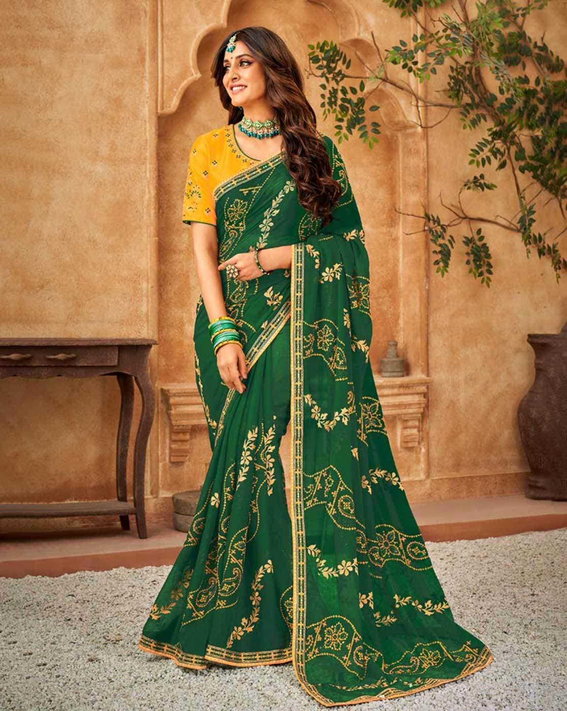 Buy Green Sarees for Women by Saree mall Online | Ajio.com