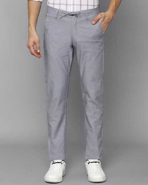 Buy Louis Philippe Sport Grey Mid Rise Solid Trousers for Men Online  Tata  CLiQ