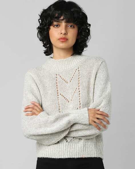 ONLY Cream Pointelle Knit Pullover