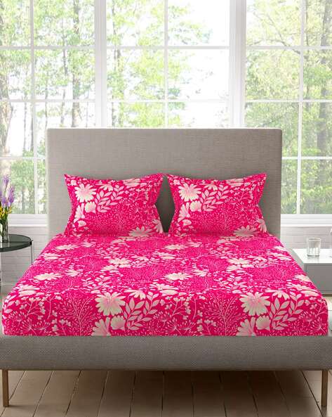 Bed Sheets Set with 2 Pillowcases - Sexy Flower Print Bed Sheet