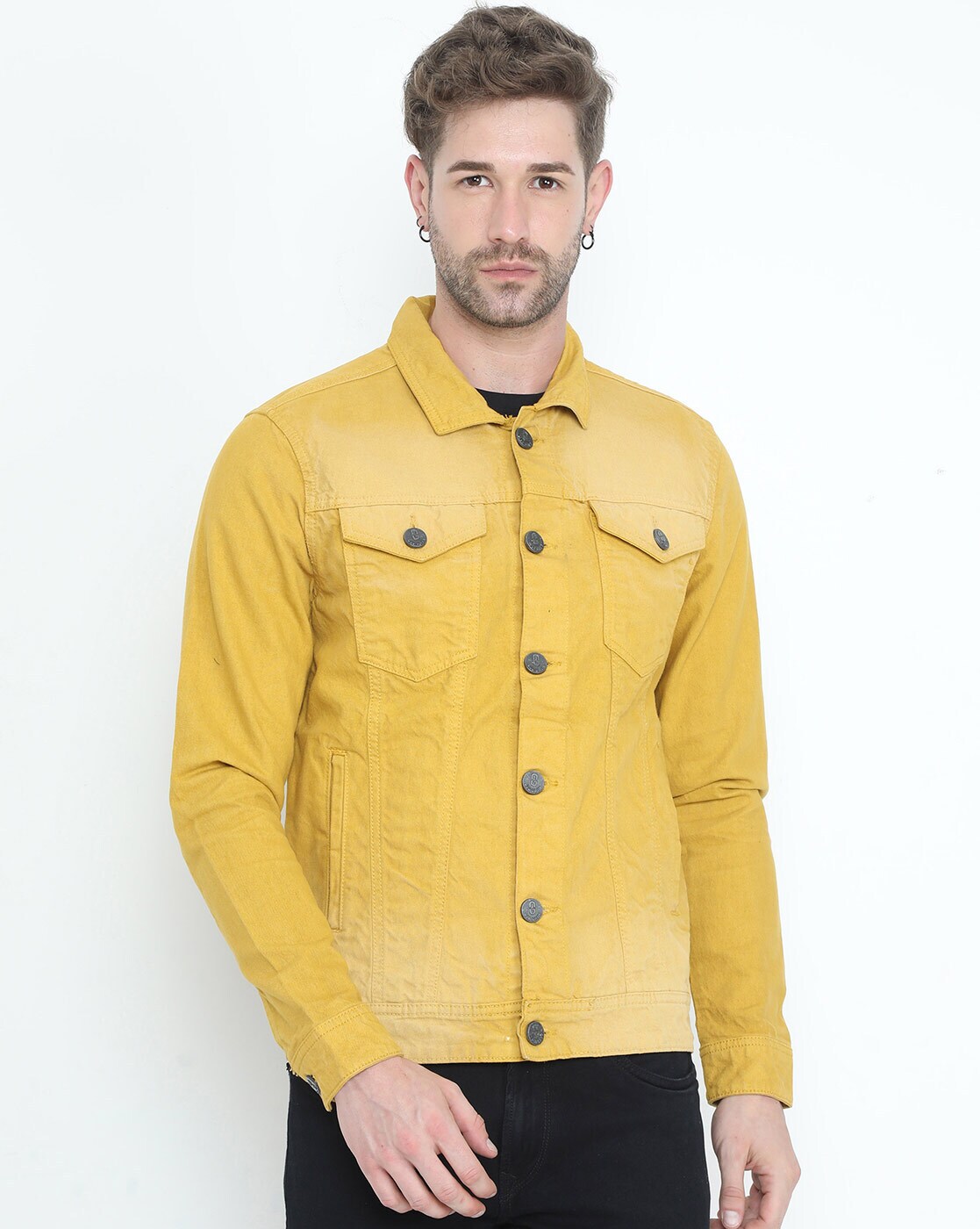 GANNI Denim jacket in yellow
