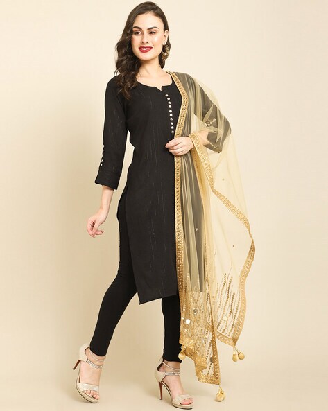 Embellished Dupatta with Tassel Price in India