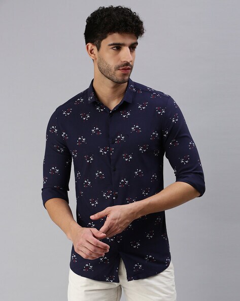 Buy Navy Blue Shirts for Men by SHOWOFF Online