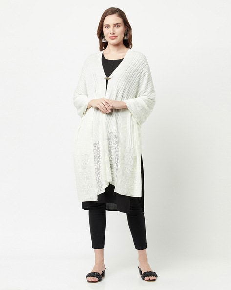 Striped Knitted Open-Front Cape Price in India