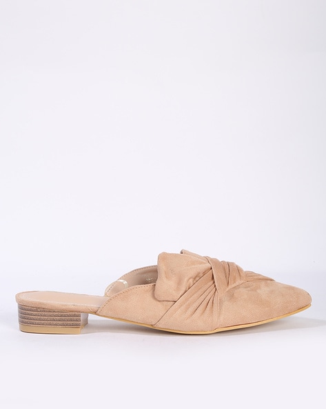 Women Slip On Mules with Ruched Accent