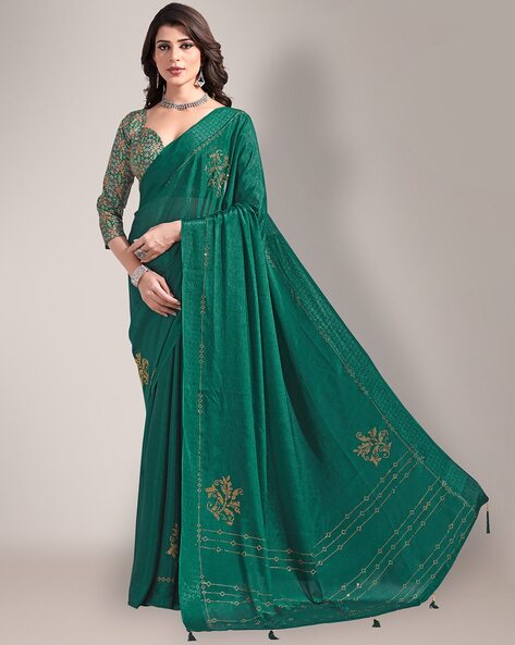 Buy Teal Sarees for Women by SHAILY Online