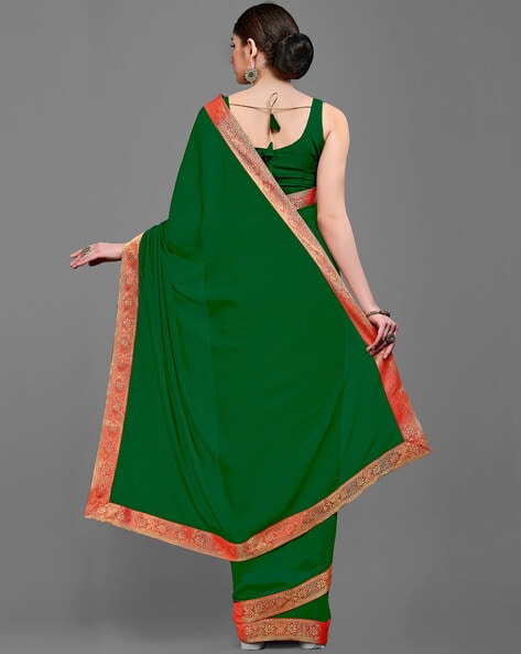 Lace Border Green Saree For Ladies at Rs.1650/Piece in patna offer