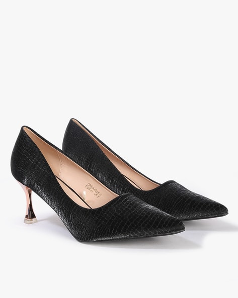 Croc-Embossed Pumps