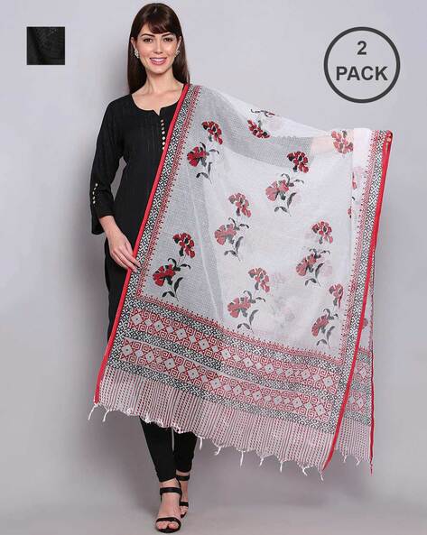 Pack of 2 Floral Print Dupattas Price in India