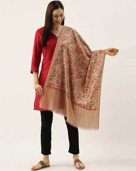 Embroidered Floral Printed Stole Price in India