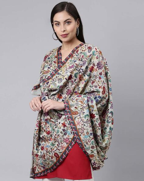 Floral Pattern Woolen Shawl Price in India