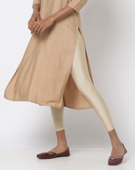 Buy Lakshita Brown Ankle Length Plain Leggings online