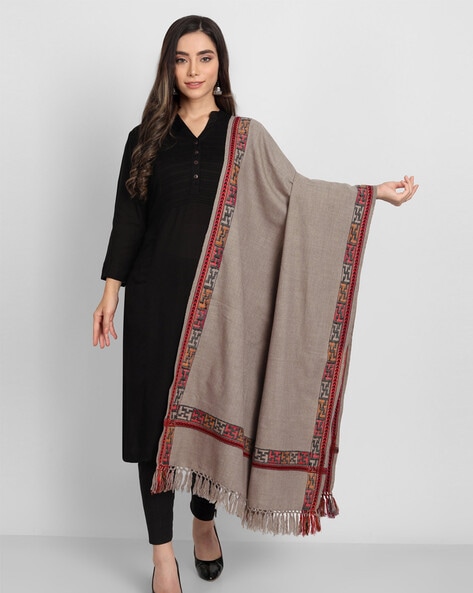 Woven Design Shawl with Tassels Price in India