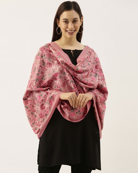 Embroidered Floral Printed Stole Price in India