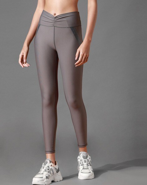 MW12 Tactel Microfiber Elastane Stretch Performance Leggings with Side  Pockets and Stay Dry Technology