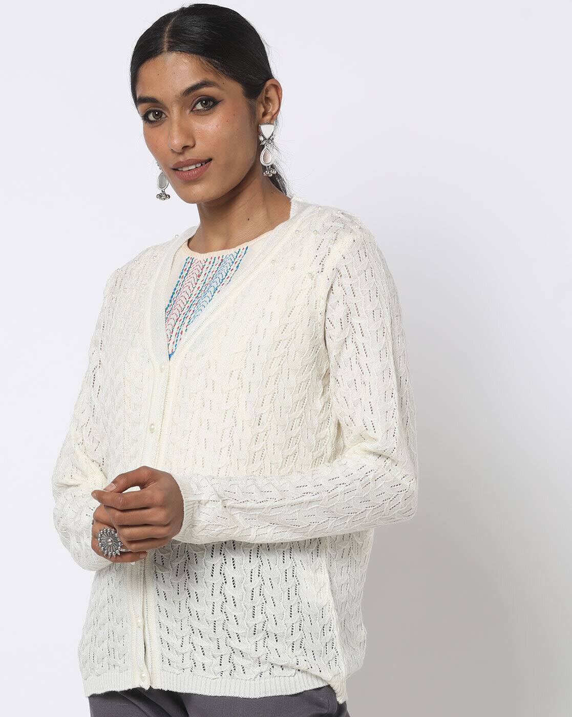 Buy Off-White Jackets u0026 Shrugs for Women by Svrnaa Online | Ajio.com