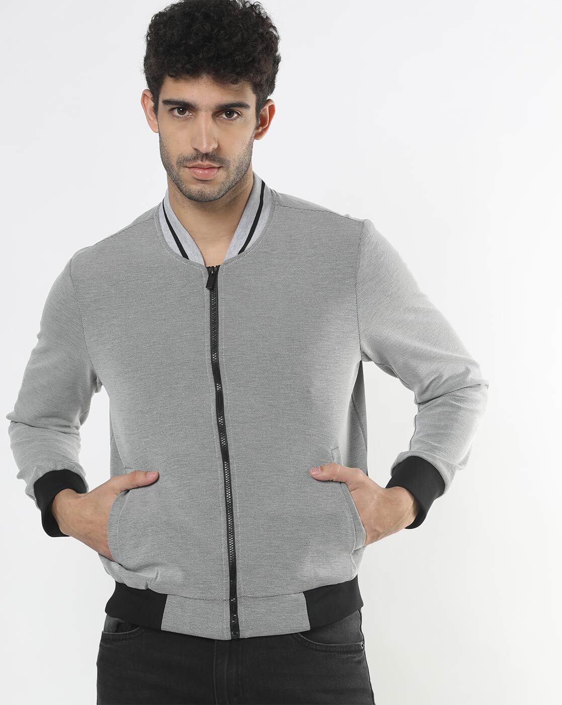 Buy Men Grey Solid Full Sleeves Casual Jacket Online - 296416 | Allen Solly