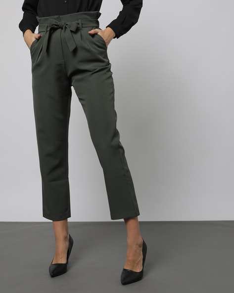 Buy Olive Green Trousers & Pants for Women by Outryt Online