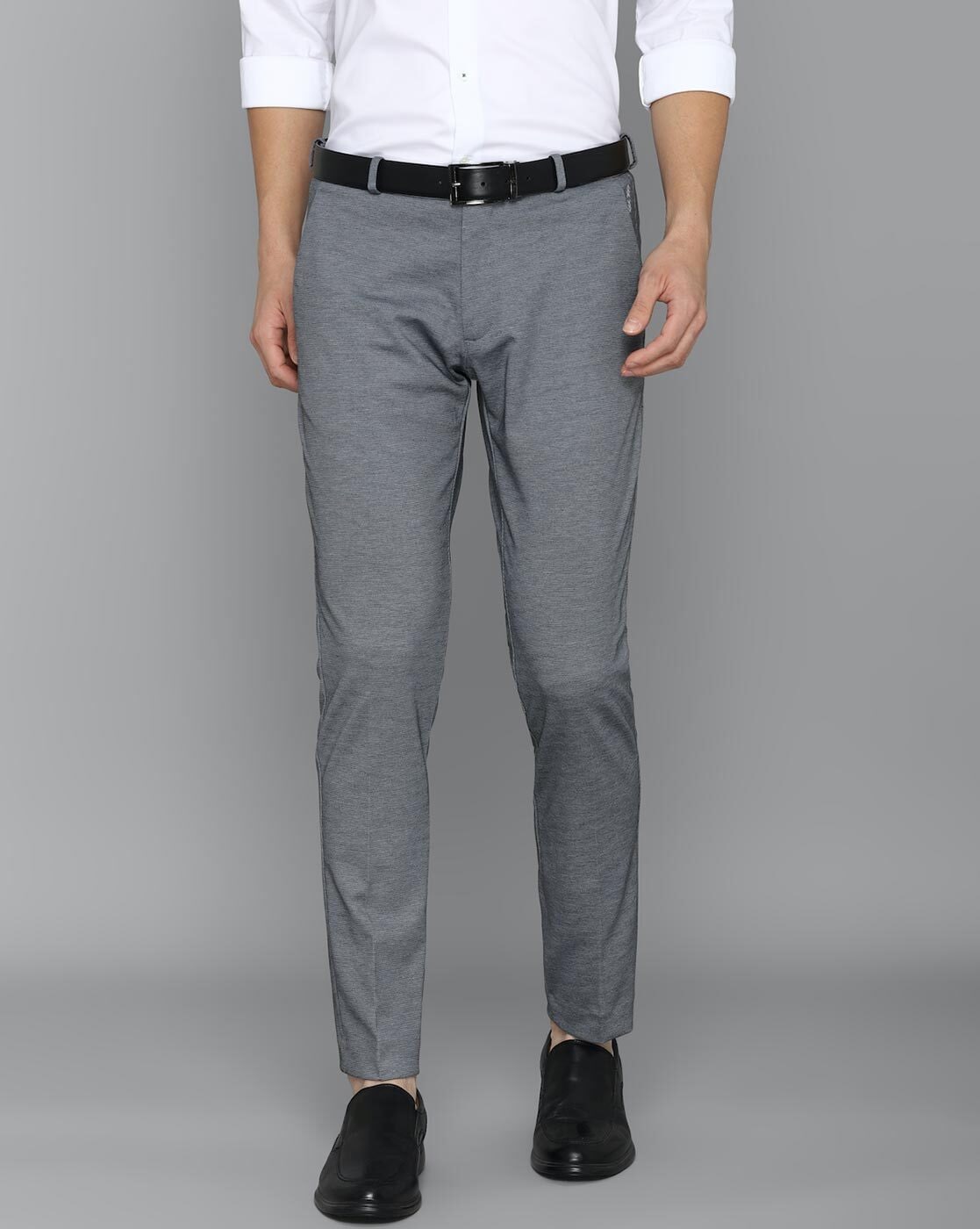 Buy Louis Philippe Grey Slim Fit Self Pattern Trousers for Mens Online @  Tata CLiQ