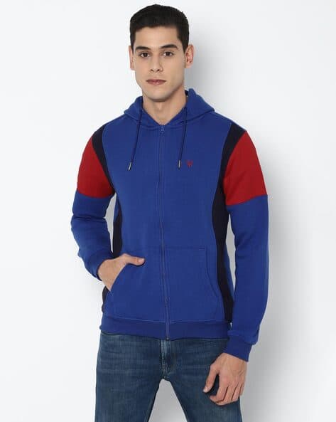 Colourblock Hoodie with Kangaroo Pocket