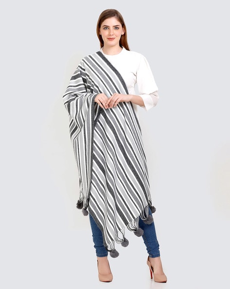 Striped Stole with Tassels Price in India