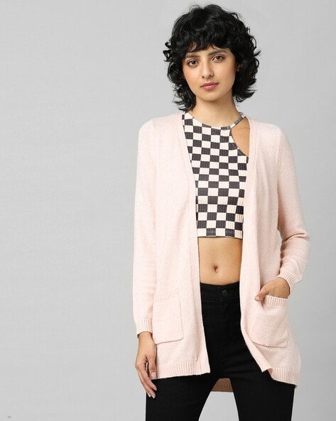 Light pink clearance open front cardigan