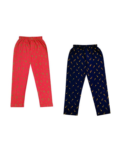Buy Blue & Pink Trousers & Pants for Girls by INDIWEAVES Online