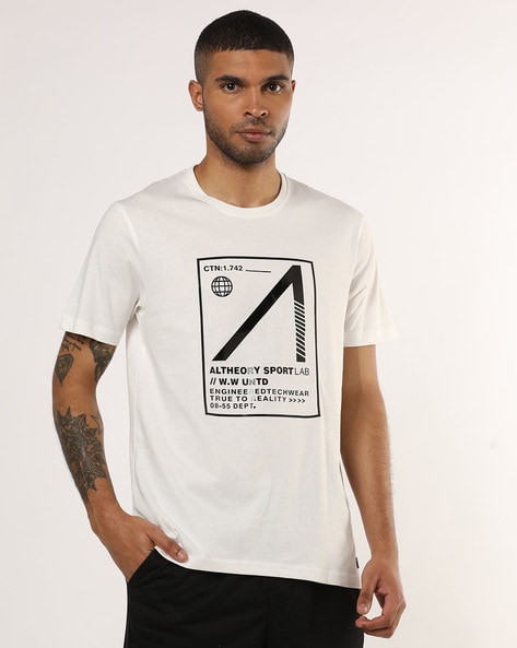 Buy Off White Tshirts for Men by ALTHEORY SPORT Online | Ajio.com