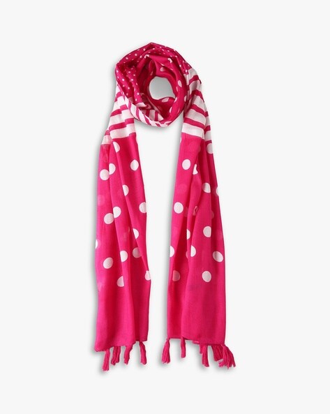 BB Polka-Dot Print Stole with Tassels Price in India