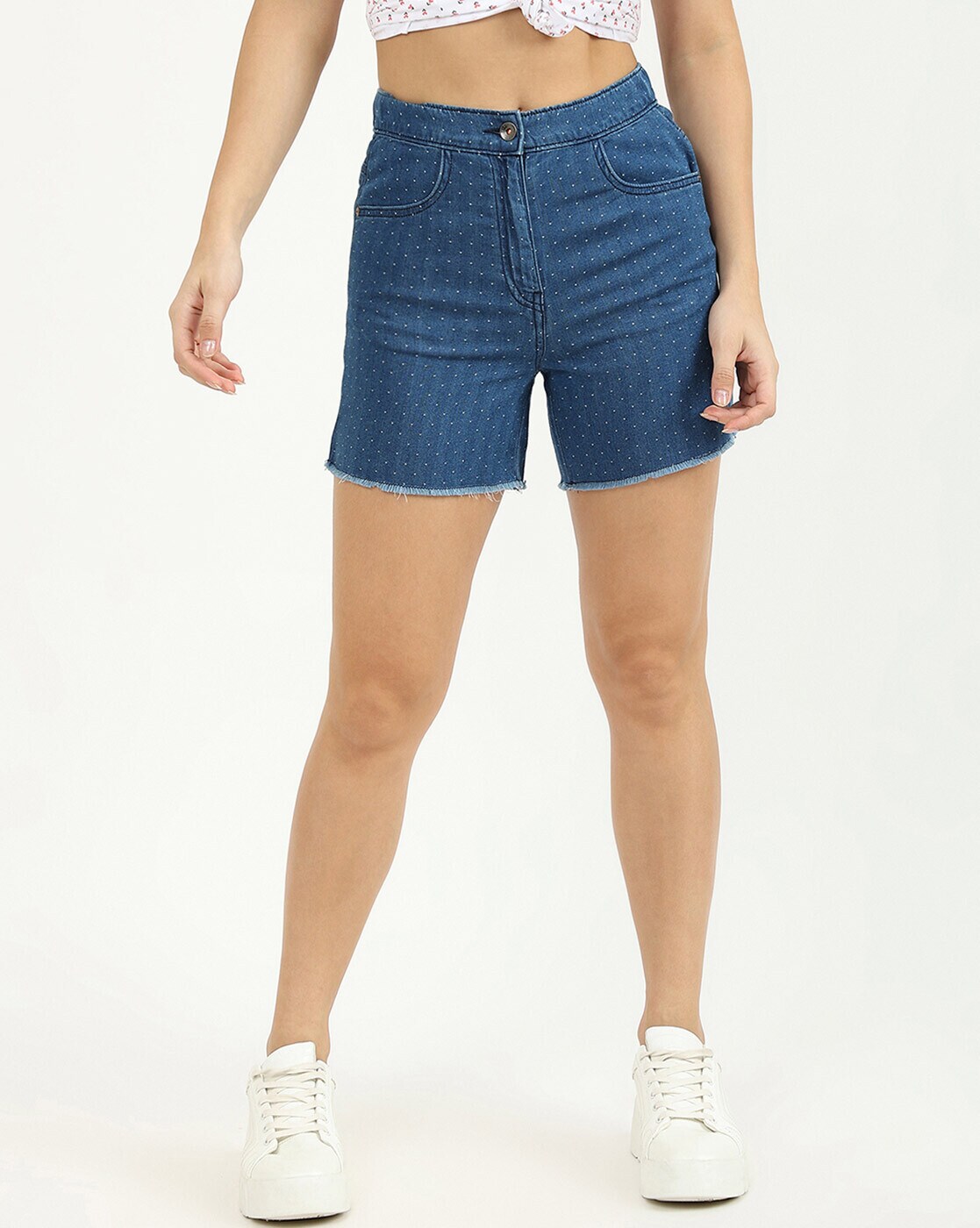 Women Denim Shorts with Insert Pockets