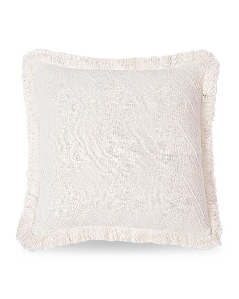 White 2024 fringe cushion