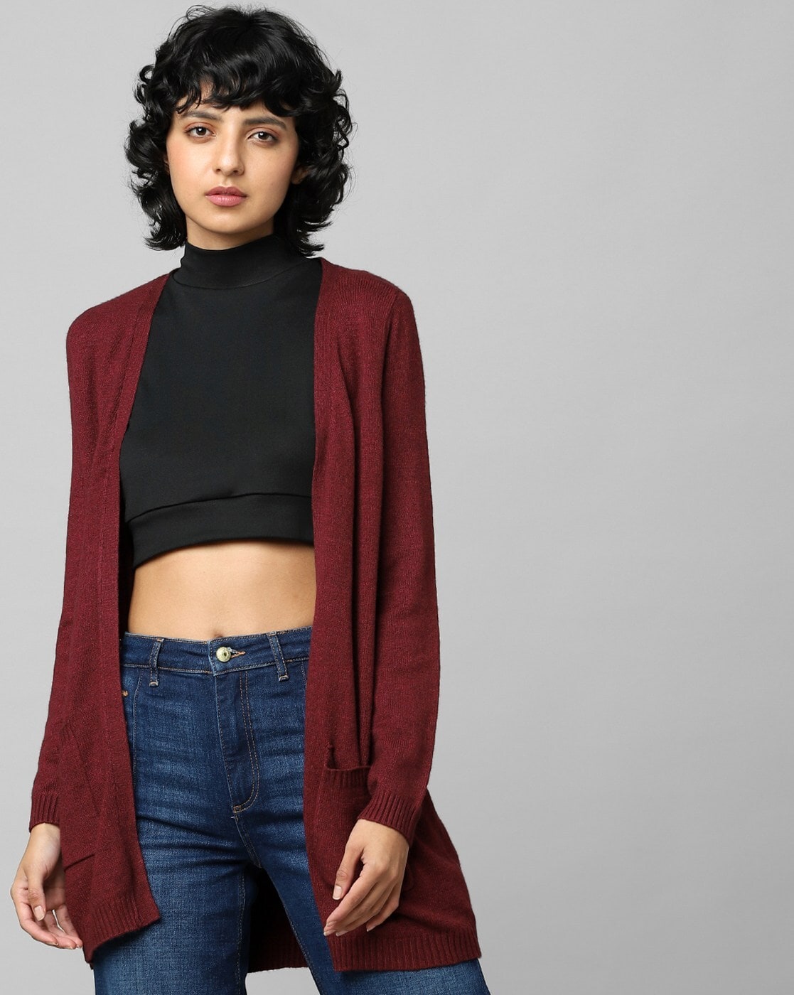 Maroon on sale boyfriend cardigan