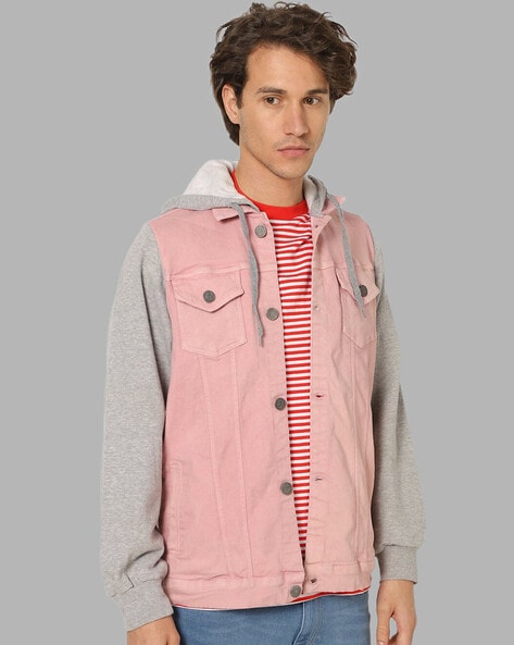 Full Sleeves Mens Hooded Denim Jacket, Machine wash, Size: M-xl at Rs 850  in Ludhiana