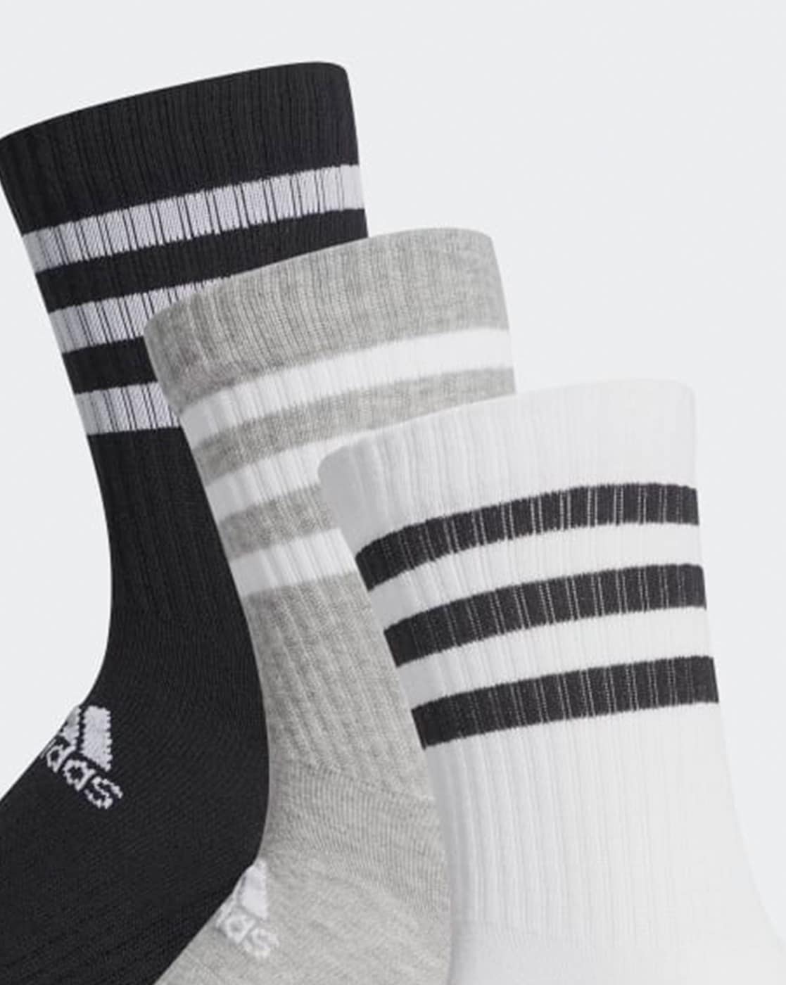 Men's Striped Cushioned Crew Socks - White/Black