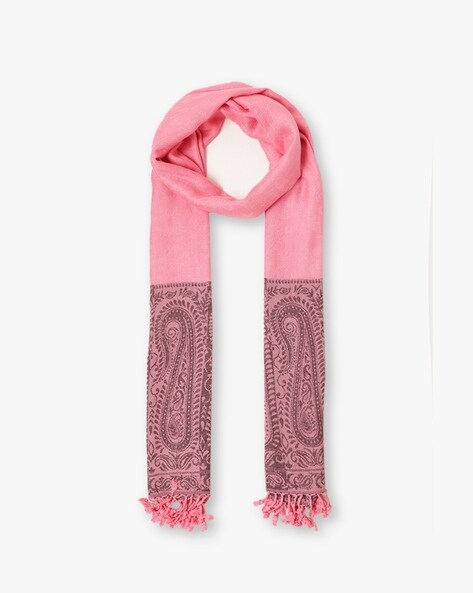 Paisley Print Stole with Fringes Price in India