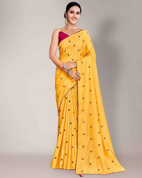 Embroidered Saree with Blouse Piece